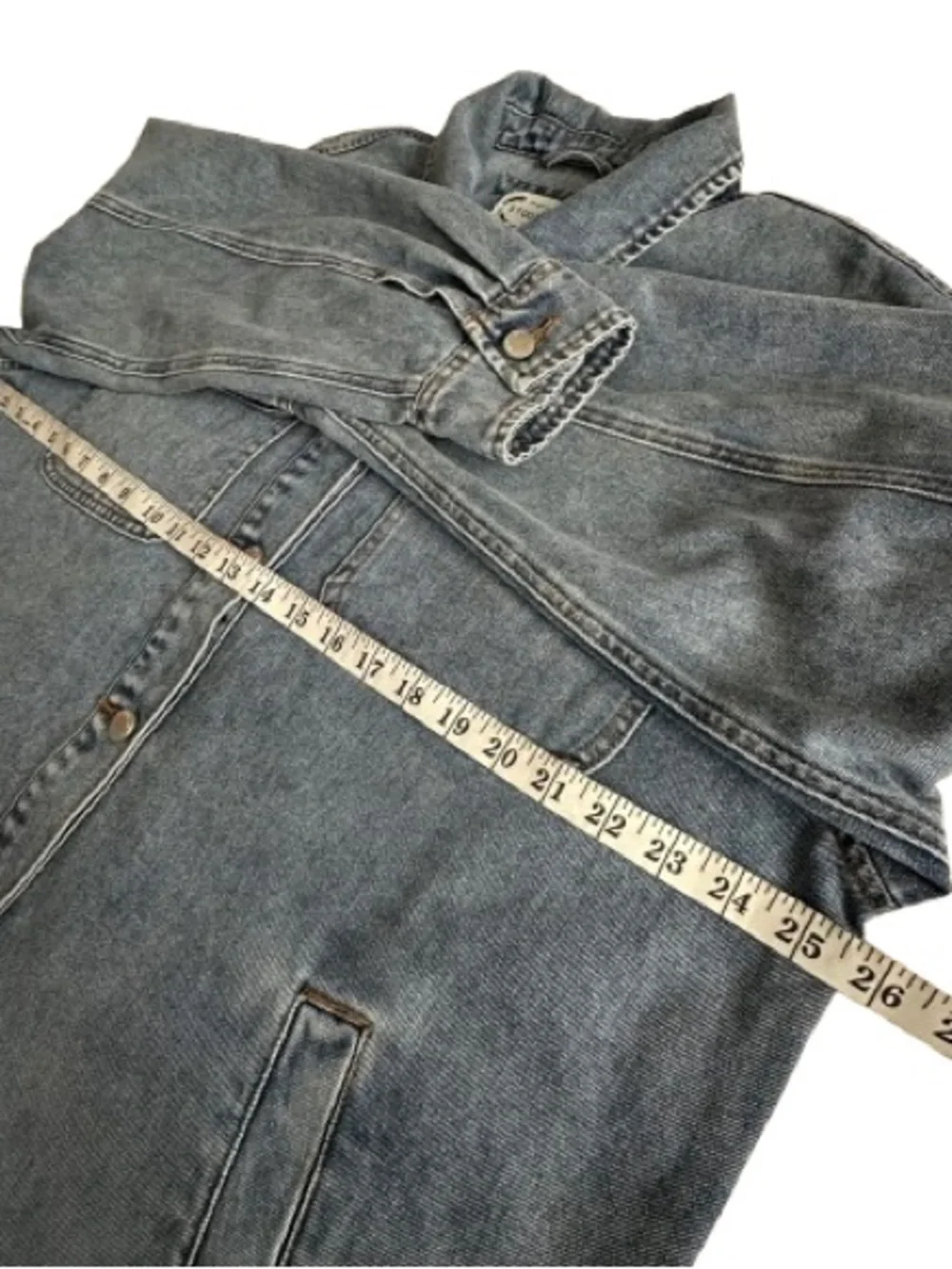 Stoosh Vintage Demin Man's L Blue Light Wash Denim Button Down Shirt Jacket Top - Picture 10 of 16